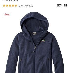 Kids LL Bean hooded sweater fleece zip up.